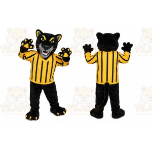 Black Panther Mascot Costume with Custom Logo