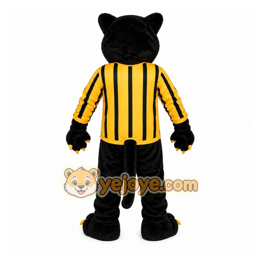 Black Panther Mascot Costume with Custom Logo Black Panther Mascot Costume with Custom Logo