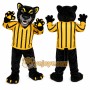 Black Panther Mascot Costume with Custom Logo