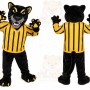 Black Panther Mascot Costume with Custom Logo