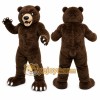 Brown Bear Mascot Costume with Custom Logo