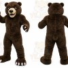 Brown Bear Mascot Costume with Custom Logo