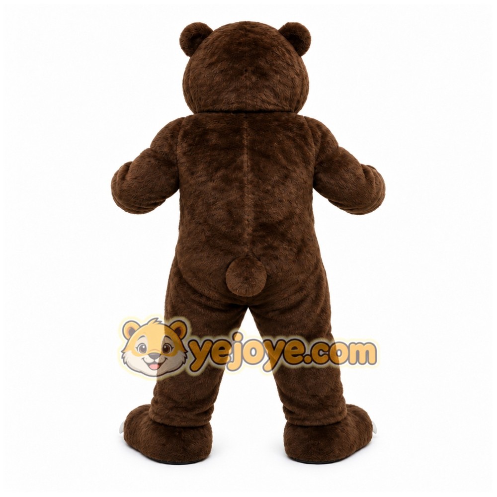 Brown Bear Mascot Costume with Custom Logo