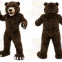 Brown Bear Mascot Costume with Custom Logo