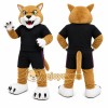 Tan Cougar Mascot Costume with Custom Logo