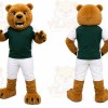 Tan Bear Mascot Costume with Custom Logo
