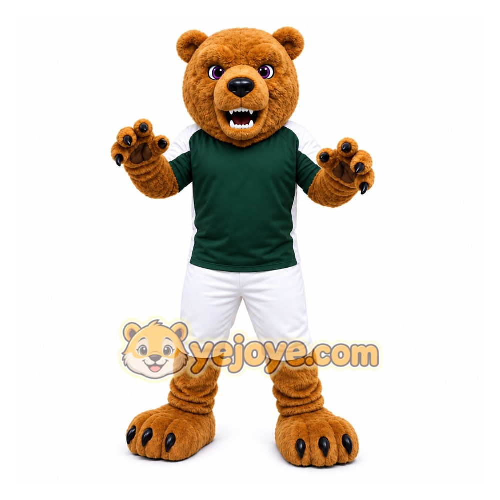 Tan Bear Mascot Costume with Custom Logo Tan Bear Mascot Costume with Custom Logo