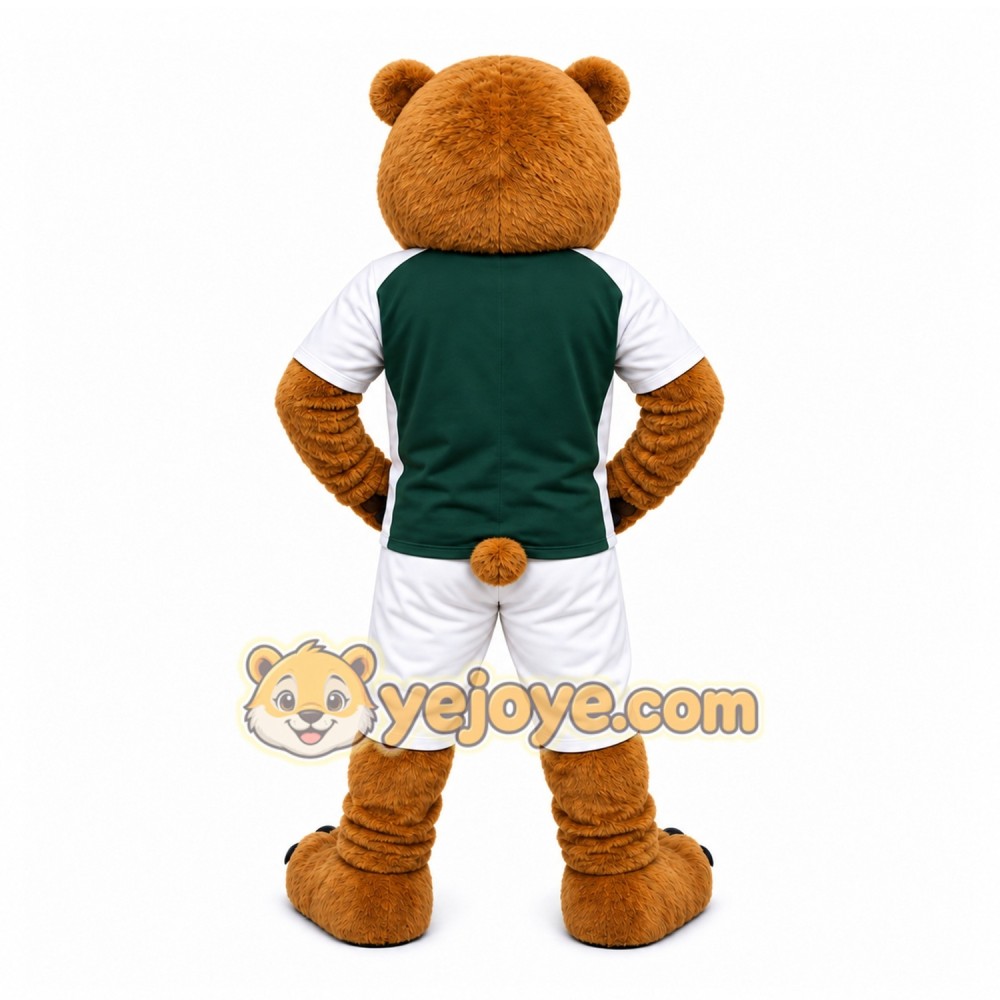 Tan Bear Mascot Costume with Custom Logo Tan Bear Mascot Costume with Custom Logo