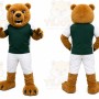 Tan Bear Mascot Costume with Custom Logo