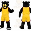 Black Bear Mascot Costume with Custom Logo