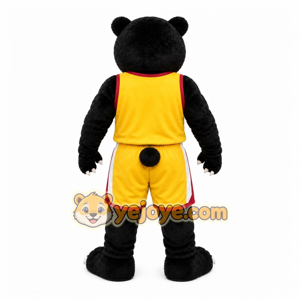 Black Bear Mascot Costume with Custom Logo Black Bear Mascot Costume with Custom Logo