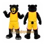 Black Bear Mascot Costume with Custom Logo