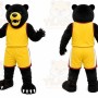 Black Bear Mascot Costume with Custom Logo