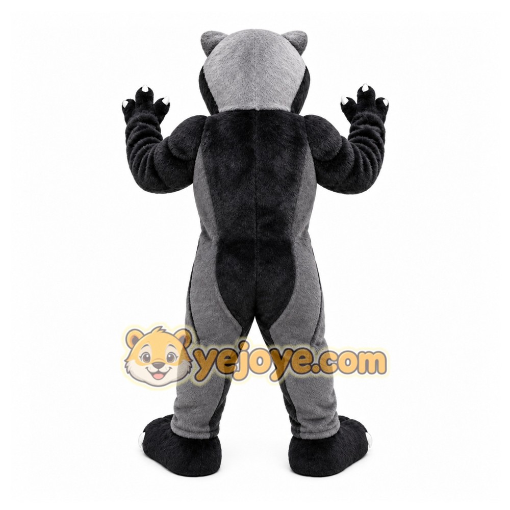 Gray Wolf Mascot Costume with Custom Logo Gray Wolf Mascot Costume with Custom Logo