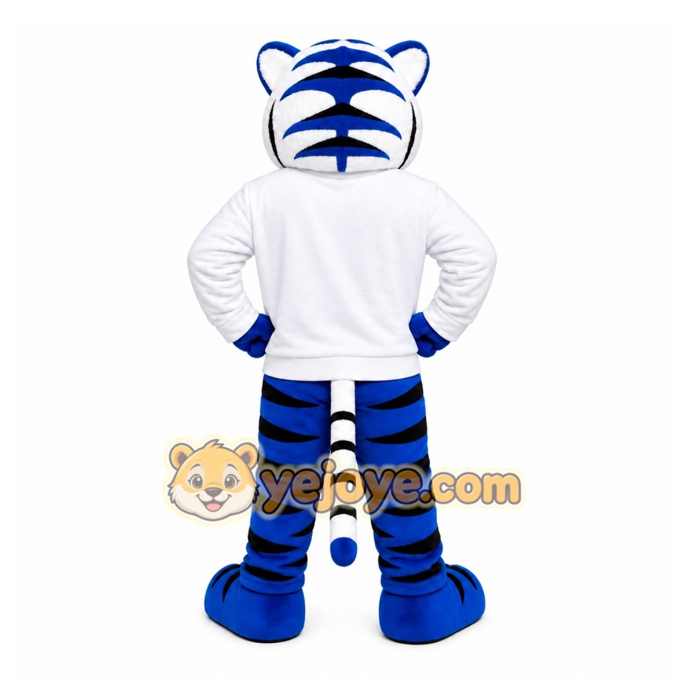 Blue Tiger Mascot Costume with Custom Logo Blue Tiger Mascot Costume with Custom Logo