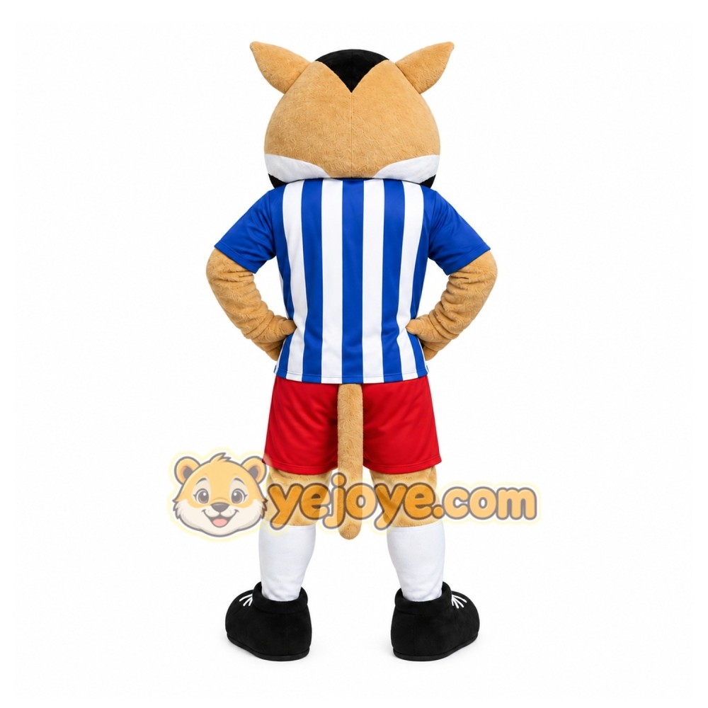 Tan Cougar Mascot Costume with Custom Logo