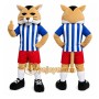 Tan Cougar Mascot Costume with Custom Logo