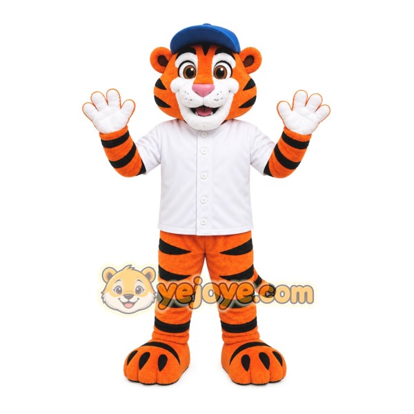 Orange Tiger Mascot Costume with Custom Logo Orange Tiger Mascot Costume with Custom Logo
