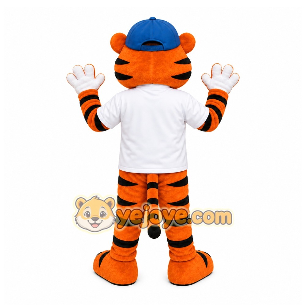 Orange Tiger Mascot Costume with Custom Logo Orange Tiger Mascot Costume with Custom Logo