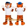 Orange Tiger Mascot Costume with Custom Logo