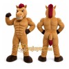 Brown Horse Mascot Costume with Custom Logo