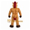 Brown Horse Mascot Costume with Custom Logo