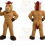 Brown Horse Mascot Costume with Custom Logo