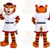Orange Tiger Mascot Costume with Custom Logo