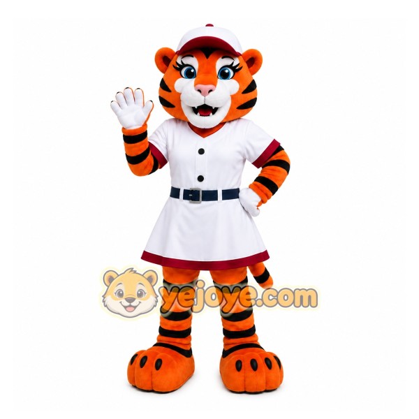 Orange Tiger Mascot Costume with Custom Logo Orange Tiger Mascot Costume with Custom Logo