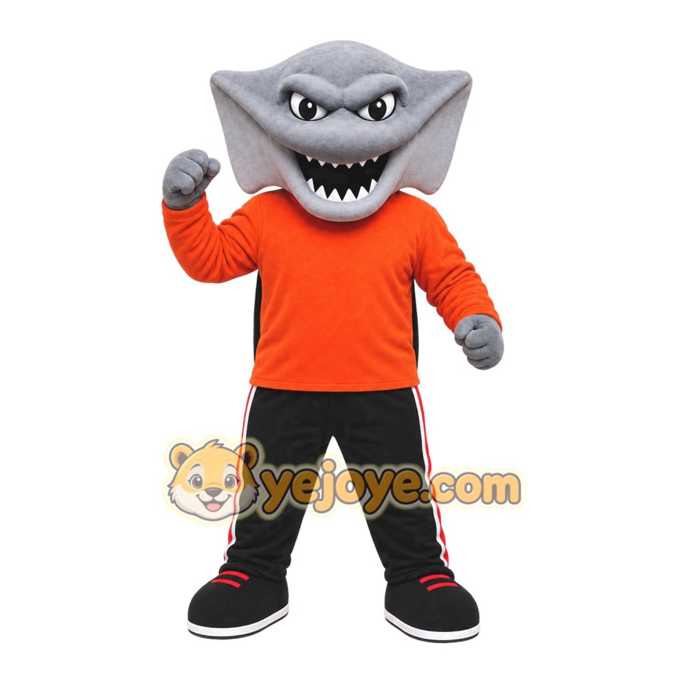 Orange Shark Mascot Costume with Custom Logo Orange Shark Mascot Costume with Custom Logo