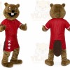 Brown Beaver Mascot Costume with Custom Logo