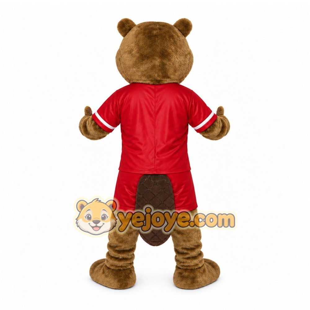 Brown Beaver Mascot Costume with Custom Logo Brown Beaver Mascot Costume with Custom Logo