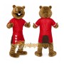 Brown Beaver Mascot Costume with Custom Logo