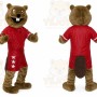 Brown Beaver Mascot Costume with Custom Logo