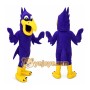 Purple Bird Mascot Costume with Custom Logo