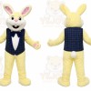Yellow Rabbit Mascot Costume with Custom Logo