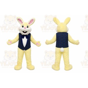 Yellow Rabbit Mascot Costume with Custom Logo