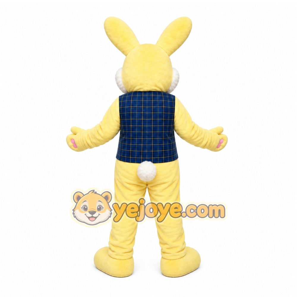 Yellow Rabbit Mascot Costume with Custom Logo Yellow Rabbit Mascot Costume with Custom Logo