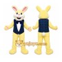 Yellow Rabbit Mascot Costume with Custom Logo