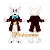 White Rabbit Mascot Costume with Custom Logo White Rabbit Mascot Costume with Custom Logo