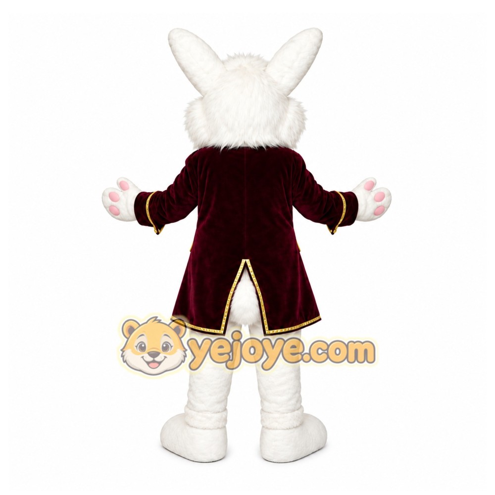 White Rabbit Mascot Costume with Custom Logo White Rabbit Mascot Costume with Custom Logo