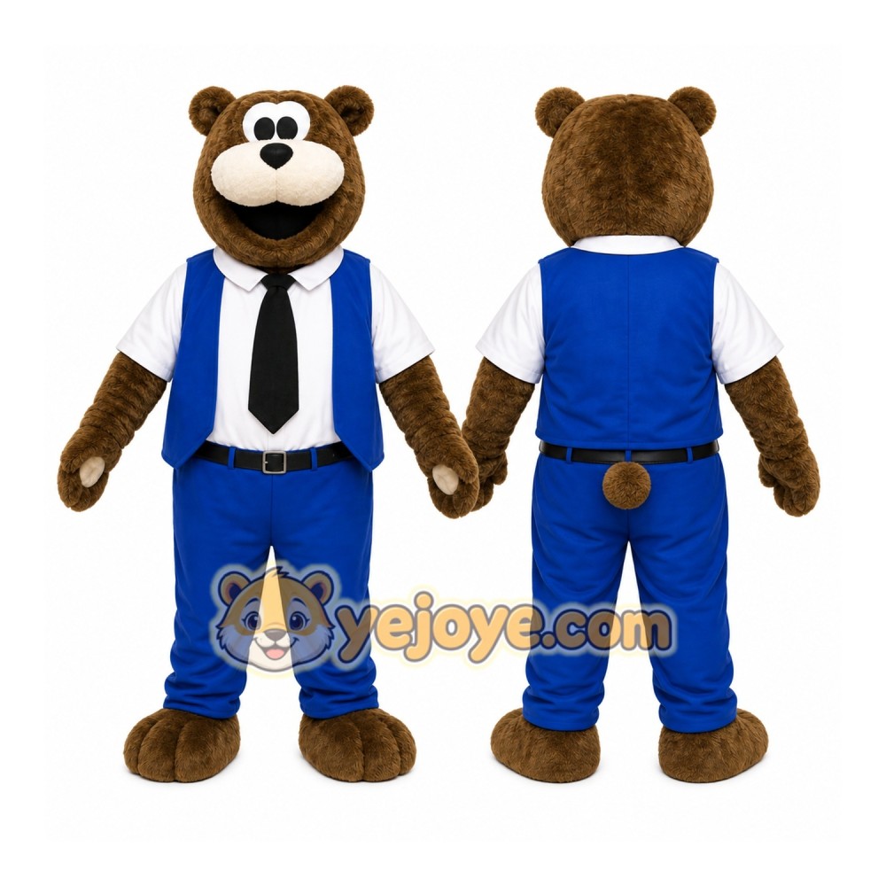 Brown Bear Mascot Costume with Custom Logo Brown Bear Mascot Costume with Custom Logo