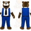 Brown Bear Mascot Costume with Custom Logo