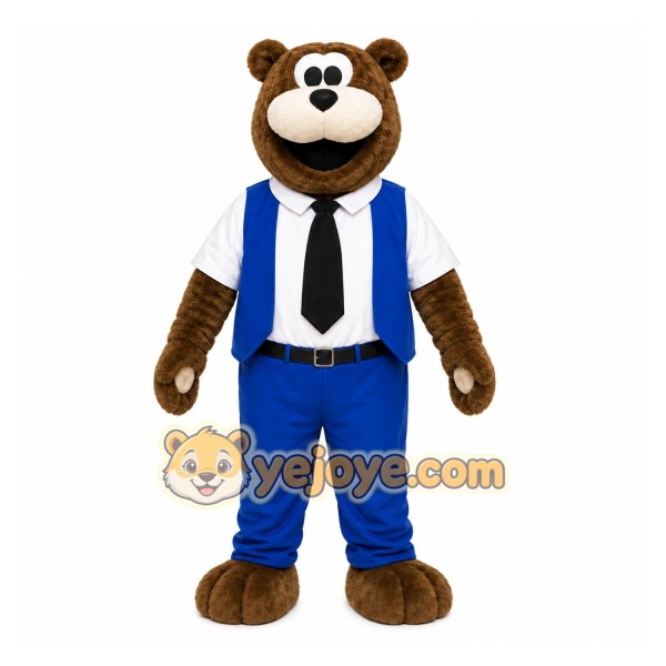Brown Bear Mascot Costume with Custom Logo