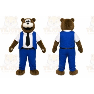 Brown Bear Mascot Costume with Custom Logo