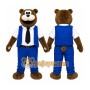 Brown Bear Mascot Costume with Custom Logo