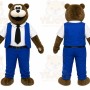 Brown Bear Mascot Costume with Custom Logo