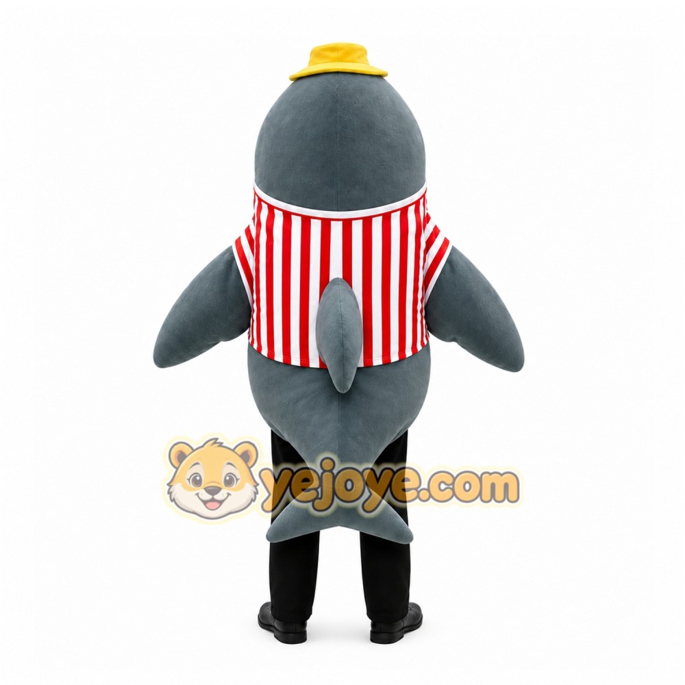 Gray Dolphin Mascot Costume with Custom Logo Gray Dolphin Mascot Costume with Custom Logo