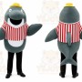 Gray Dolphin Mascot Costume with Custom Logo