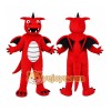 Red Dragon Mascot Costume with Custom Logo Red Dragon Mascot Costume with Custom Logo